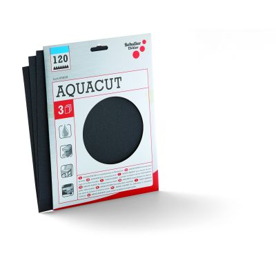 Schuller AQUACUT SET Papier ścierny, arkusze 230 x 280 mm P120 Zestaw 3 szt
