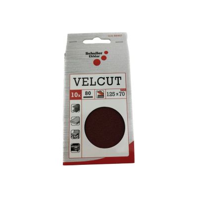 Schuller VELCUT Papier ścierny, arkusze 70 x 125 mm na rzep P80 Zestaw 10 szt