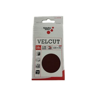Schuller VELCUT Papier ścierny, arkusze 70 x 125 mm na rzep P120 Zestaw 10 szt