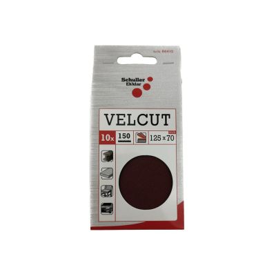 Schuller VELCUT Papier ścierny, arkusze 70 x 125 mm na rzep P150 Zestaw 10 szt
