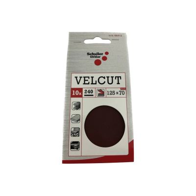 Schuller VELCUT Papier ścierny, arkusze 70 x 125 mm na rzep P240 Zestaw 10 szt